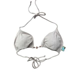 Vintage Brown Suede Bikini Top – Y2K / 90s M